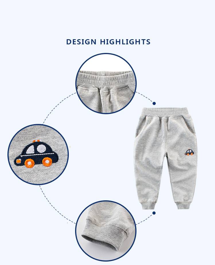 Boys' Loose Cotton Pants with Elastic Waist