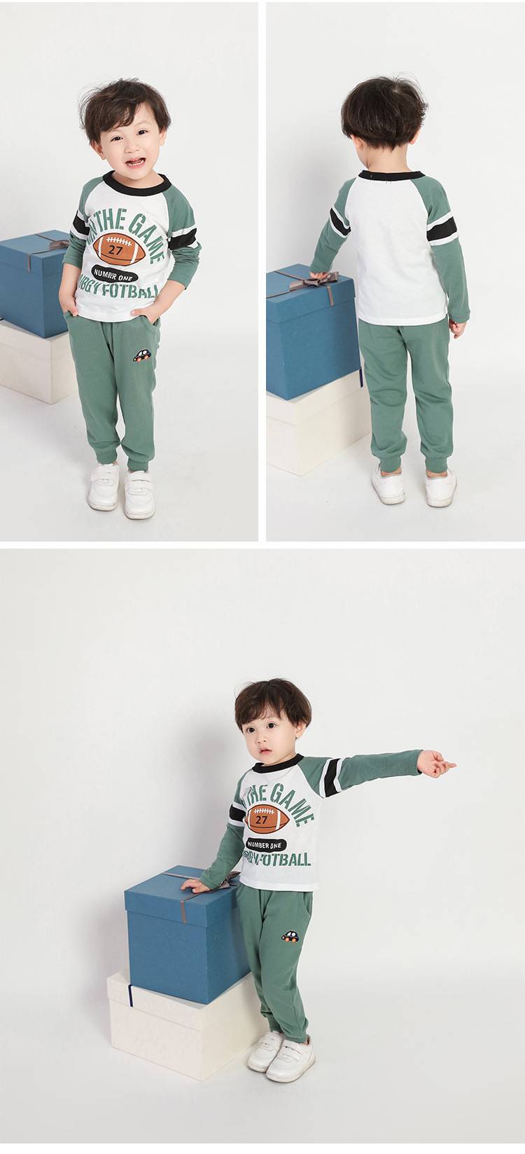 Boys' Loose Cotton Pants with Elastic Waist