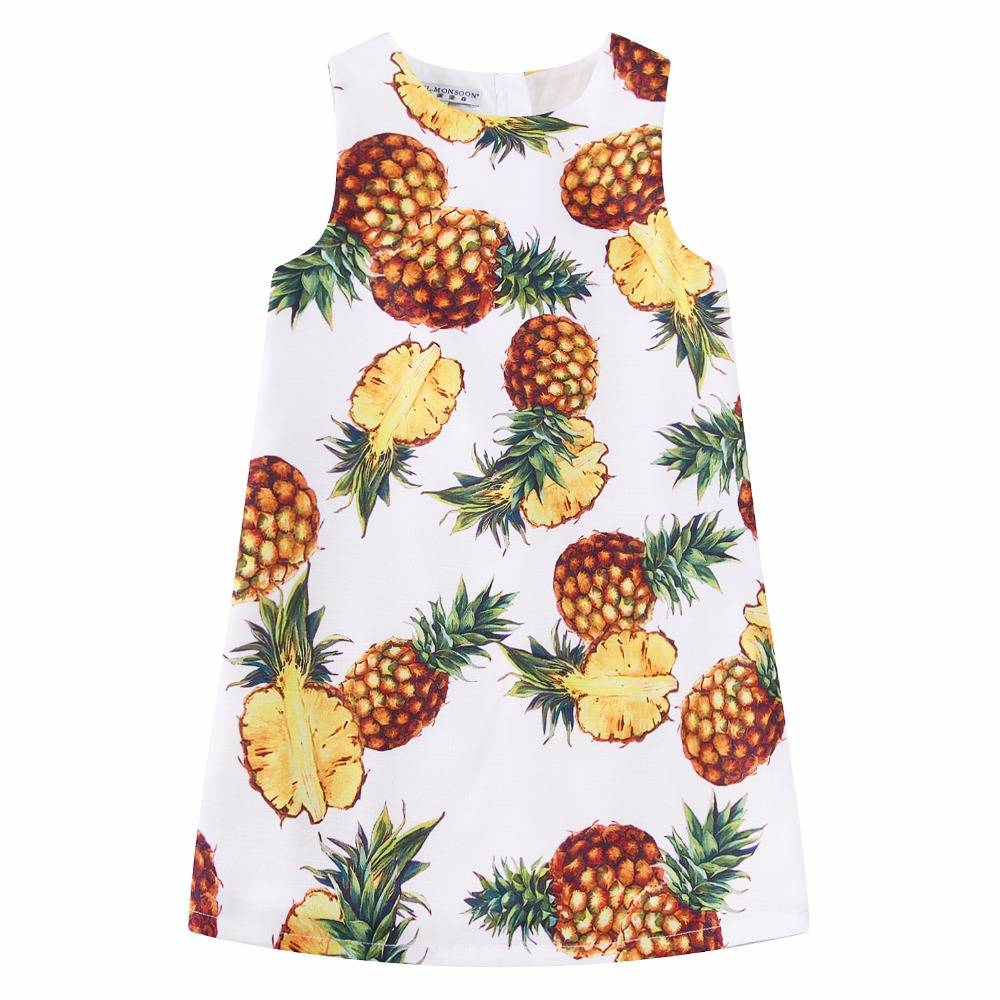 Girl's Summer Pineapple Printed Dress Girl's Summer Pineapple Printed Dress