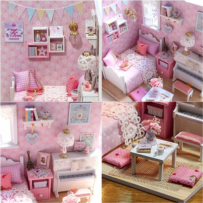 Miniature Wooden DIY Doll House for Children Miniature Wooden DIY Doll House for Children