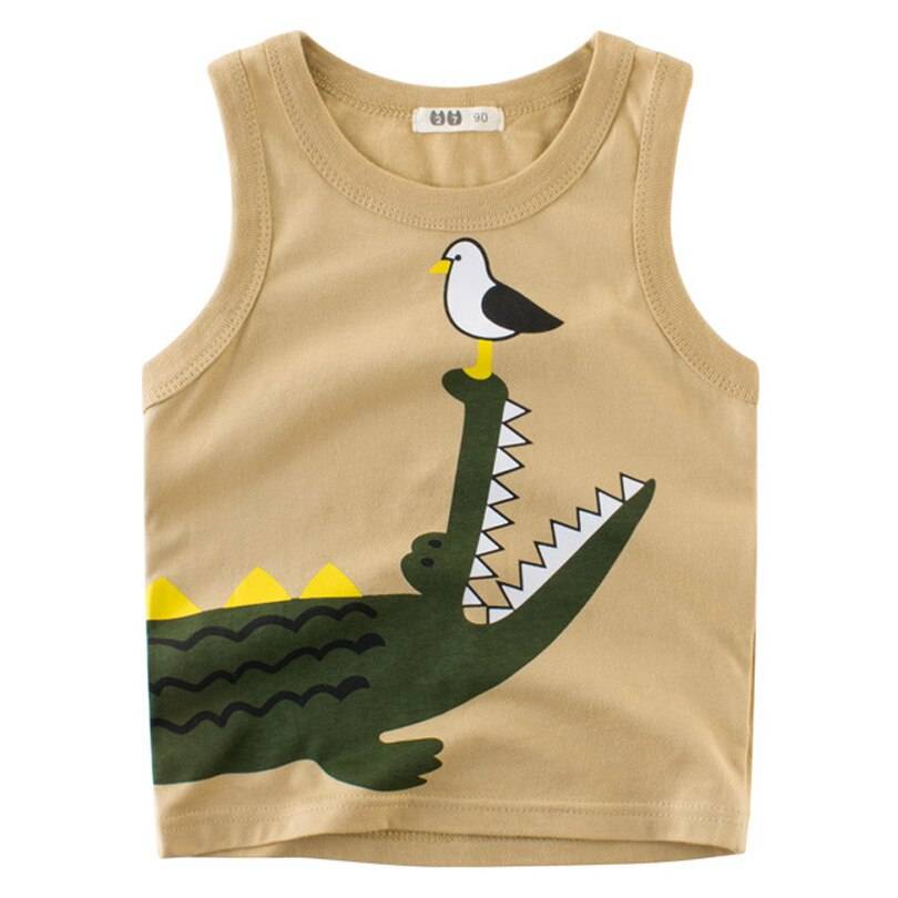 Cartoon Printed Sleeveless T-Shirt Cartoon Printed Sleeveless T-Shirt