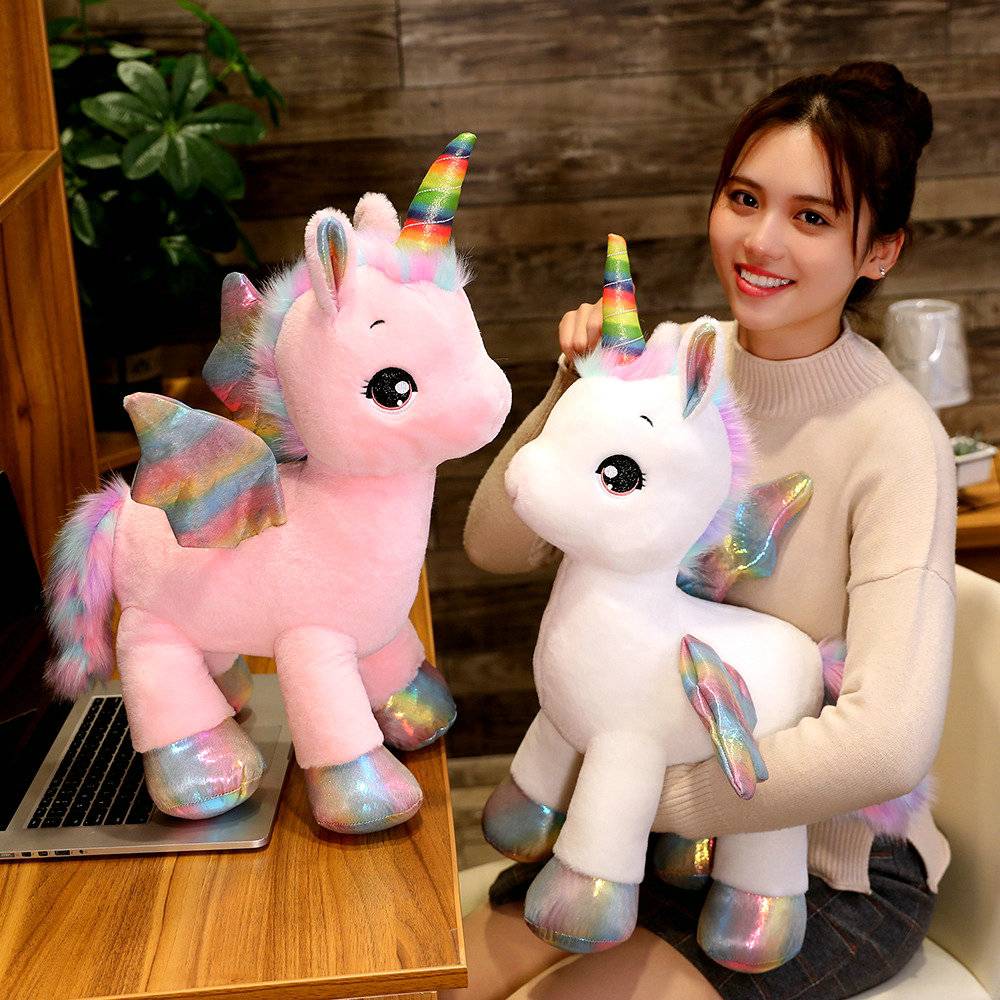 Unicorn Plush Toy with Rainbow Glowing Wings Unicorn Plush Toy with Rainbow Glowing Wings